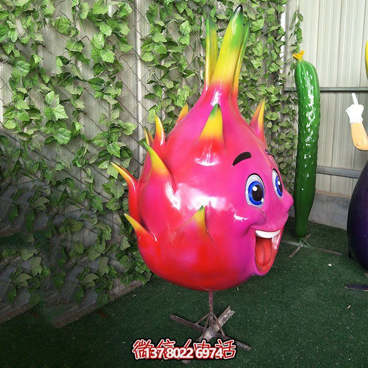 玻璃鋼火龍果，火龍果卡通公仔