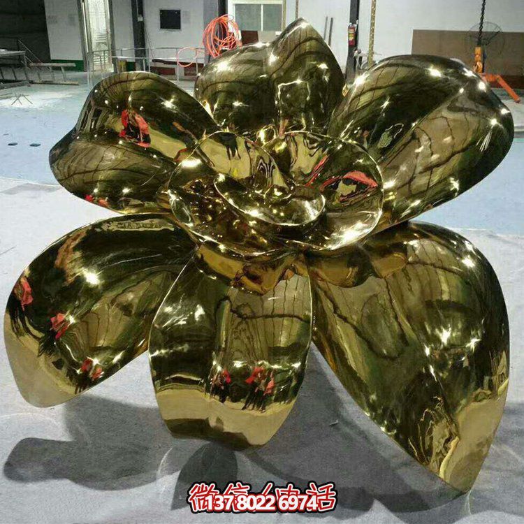 鏡面不銹鋼玫瑰花雕塑園林廣場(chǎng)各種花雕塑景觀裝飾