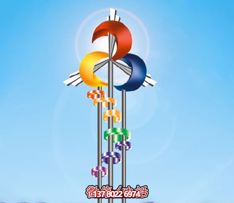 學校企業(yè)擺放抽象不銹鋼風車雕塑