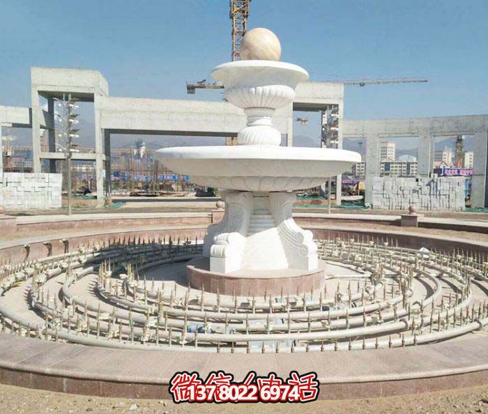 廣場(chǎng)景觀漢白玉風(fēng)水球噴泉石雕