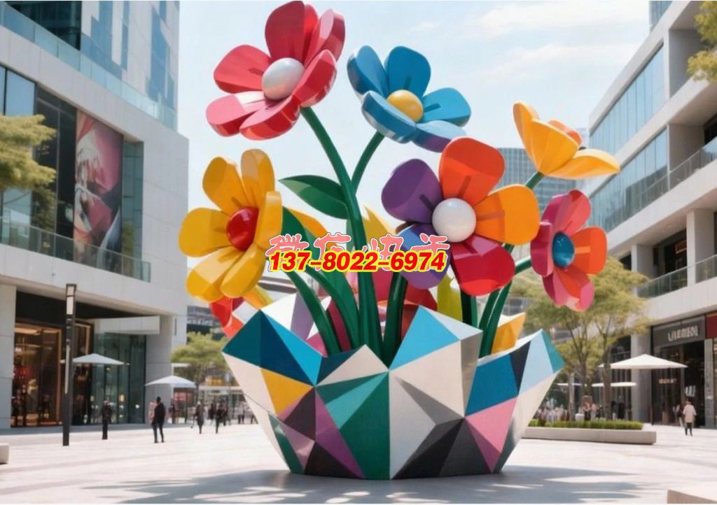 《綻城?綺夢(mèng)花簇》：都市園林里的不銹鋼景觀，盛綻彩色花束織就鮮活日常